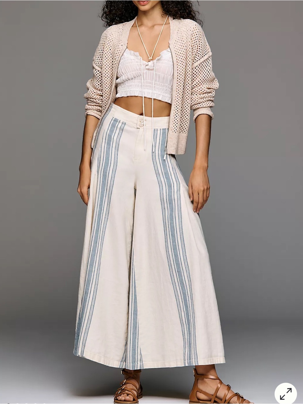 Anthropologie Pilcro Linen Cotton Skirty Sailor Pants Size 29 NWT